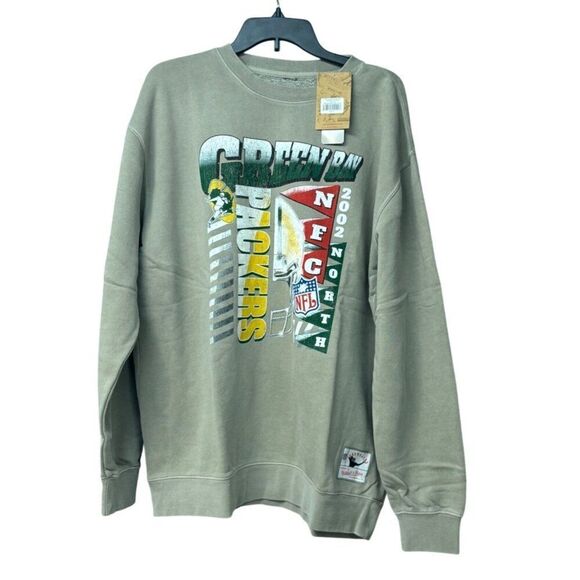 Mitchell & Ness Official NFL Merch. Green Bay Packers Sweatshirt, Light Gray, XL - Picture 4 of 14